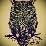 A bagoly tetoválási vázlatának hűvös változata - bagoly tetoválásához használható a karon