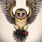 A bagoly tetoválási vázlatának egyedi változata - használható egy bagly tetoválásához háromszögben