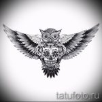 A bagoly tetoválási vázlatának eredeti változata - páncélbagoly tetoválásához használható