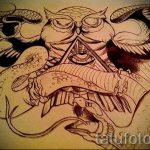 A bagoly tetoválási vázlatának hűvös változata - felhasználható egy bagoly vállának tetoválásához