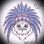 A bagoly tetoválási vázlatának eredeti változata - felhasználható tetoválóbagoly kontúrjaihoz
