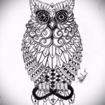 A bagoly tetoválási vázlatának egyedi változata - felhasználható bagoly és álomfogó tetoválásához