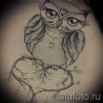 A bagoly tetoválási vázlatának hűvös változata - bagoly kontúr tetoválásához használható