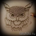 A bagoly tetoválási vázlatának hűvös változata - bagoly tetoválásához használható az alkaron