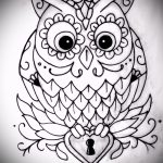 A bagoly tetoválási vázlatának stílusos változata - bagolybagoly tetoválásához használható