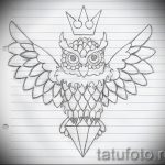 A bagoly tetoválási vázlatának hűvös változata - használható bagoly tetoválásához a nyakon