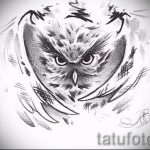A bagoly tetoválási vázlatának hűvös változata - használható bagoly tetoválásához a lábán