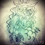 A bagoly tetoválási vázlatának eredeti verziója - felhasználható egy bagoly tetoválásához a csuklón