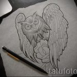 A bagoly tetoválási vázlatának hűvös változata - bagoly vagy bagoly tetoválásához használható