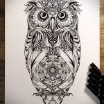 A bagoly tetoválási vázlatának egyedi változata - használható bagoly tetoválásához a karon