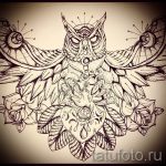 A bagoly tetoválási vázlatának megfelelő változata - felhasználható bagoly tetoválásához a lábfotón