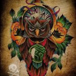 A bagoly tetoválási vázlatának eredeti verziója - régi iskola bagoly tetoválásához használható