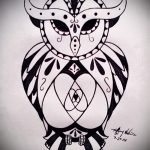A bagoly tetoválási vázlatának hűvös változata - használható bagoly tetoválásához a nyakon