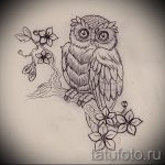 A bagoly tetoválási vázlatának stílusos változata - felhasználható bagoly tetoválásához a lábán