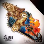 A bagoly tetoválási vázlatának egyedi változata - felhasználható bagoly kontúr tetoválásához