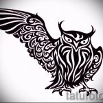 A bagoly tetoválási vázlatának stílusos változata - használható egy bagoly tetoválásához