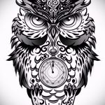 A bagoly tetoválási vázlatának hűvös változata - használható bagoly tetoválásához a mellkason