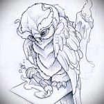 A bagoly tetoválási vázlatának hűvös változata - használható arra, hogy mit jelent a bagoly tetoválása a karon