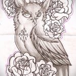 A bagoly tetoválási vázlatának hűvös változata - bagoly tetoválásához használható az alkaron