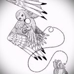 A tetoválás méltó változata egy bagoly vázlata - használható egy bagoly tetoválásához páncélban