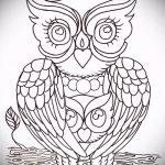 A tetoválás érdekes változata egy bagoly vázlata - felhasználható egy bagoly tetoválásához a csuklón