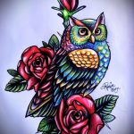 A bagoly tetoválási vázlatának hűvös változata - bagolybagoly tetoválásához használható