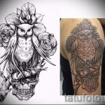 A bagoly tetoválási vázlatának stílusos változata - páncélbagoly tetoválásához használható