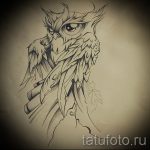 A bagoly tetoválási vázlatának egyedi változata - használható arra, hogy mit jelent a bagoly karon lévő tetoválása