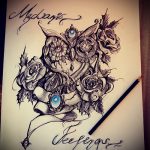 A bagoly tetoválási vázlatának eredeti változata - bagolyerdő tetoválásához használható