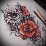 A bagoly tetoválási vázlatának eredeti verziója - felhasználható egy bagoly körvonalainak tetoválásához