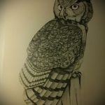 A bagoly tetoválási vázlatának hűvös változata - használható egy bagly tetoválásához háromszögben