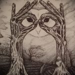 A bagoly tetoválási vázlatának eredeti változata - használható bagoly tetoválásához a karon