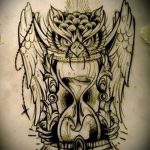 A bagoly tetoválási vázlatának hűvös változata - bagoly kéz tetoválásához használható