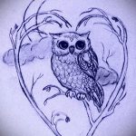 A bagoly tetoválási vázlatának egyedi változata - felhasználható bagoly tetoválásához az alkaron