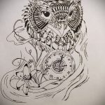 A bagoly tetoválási vázlatának stílusos változata - felhasználható bagoly tetoválásához a lábfotón