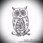 A bagoly tetoválási vázlatának eredeti változata - bagoly és koponya tetoválásához használható