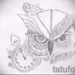 A bagoly tetoválási vázlatának stílusos változata - használható bagoly tetoválásához a nyakon