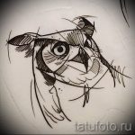 A bagoly tetoválási vázlatának hűvös változata - bagolygyermek tetoválásához használható