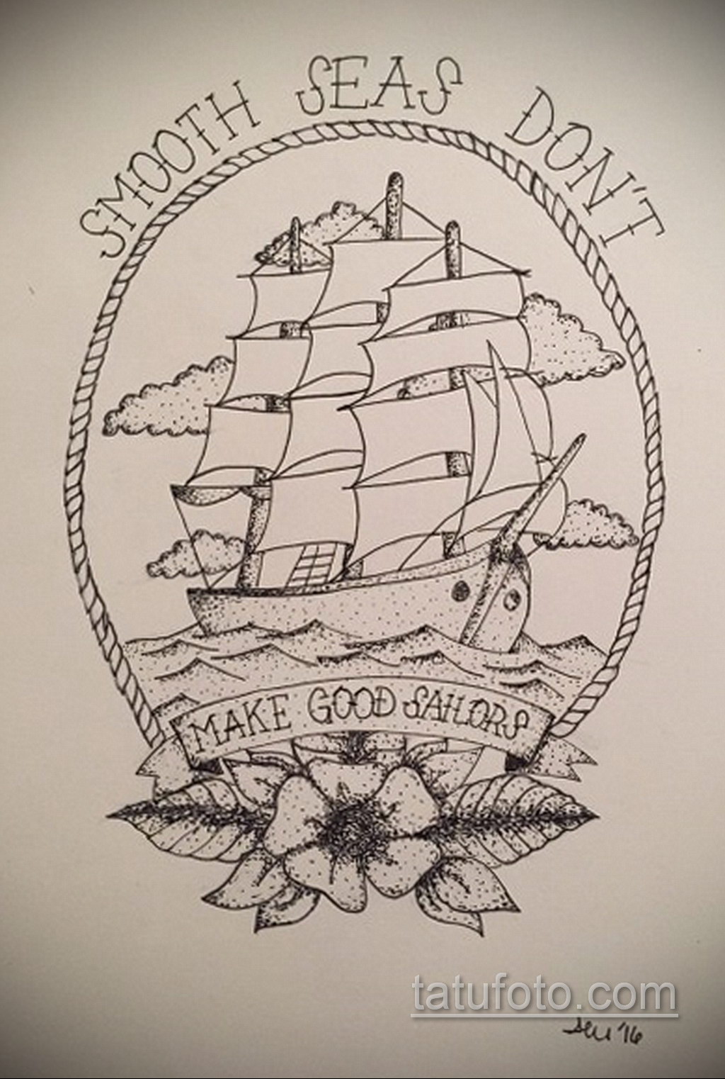 vázlat egy szellemhajó tetoválásához 2019.09.27. №014 -fregatt tetoválás vázlata -