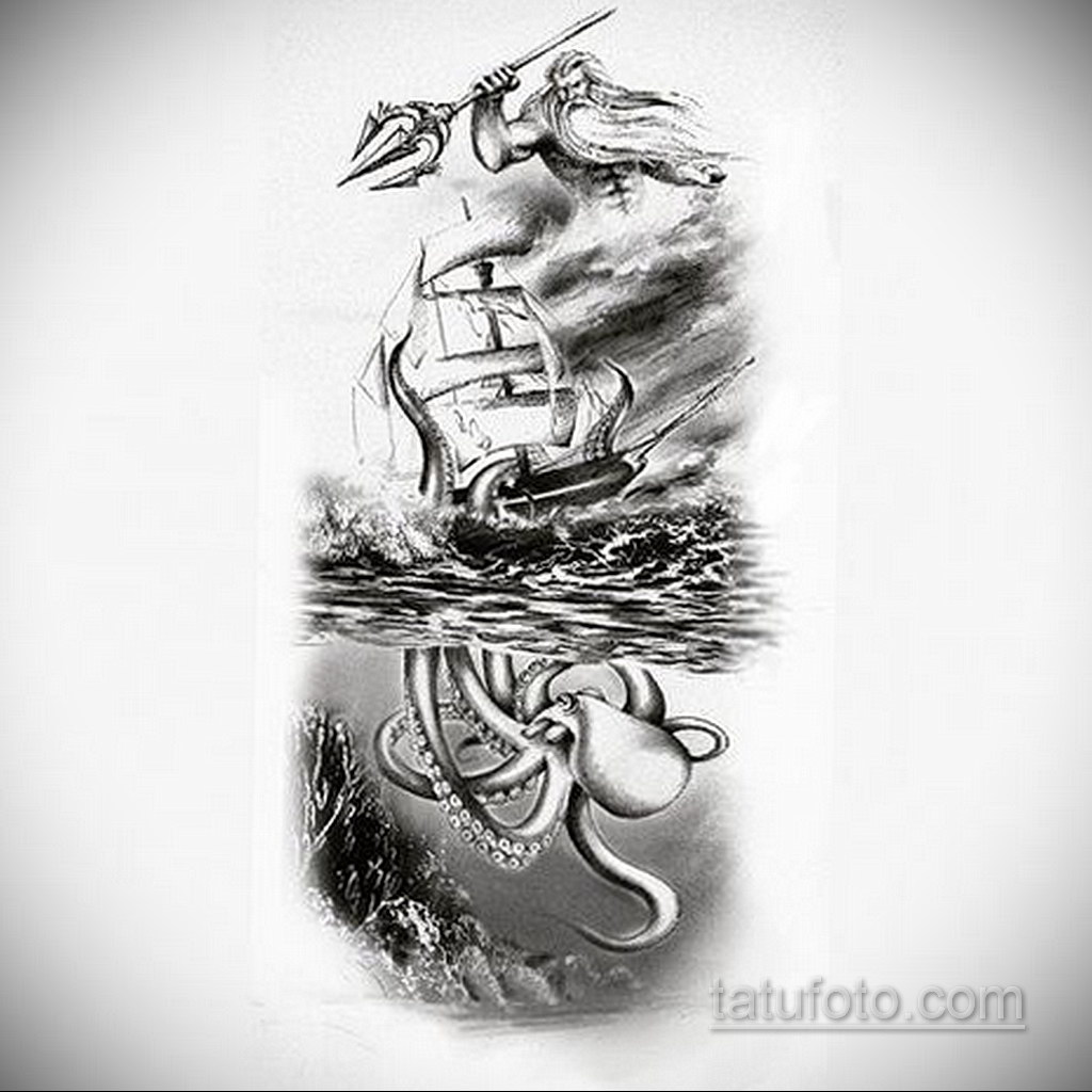 vázlat a kraken hajó tetoválásához 2019.09.27. №003 -vázlatos fregatt tetoválás -