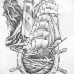 vázlat a tetováló világítótorony hajóhoz 2019.09.24. №001-a fej hátsó része tattoo- tattoo-photo.ru