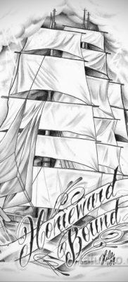 vázlat vitorla tetováló hajóhoz 2019.09.27. №015 -fregatt tetoválás