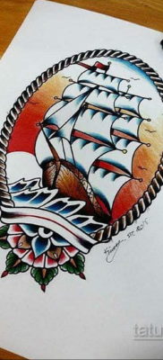 vázlat egy tetoválóhajó régi iskolájához 2019.09.27. №011 -rajzoljon fregatt tetoválást -