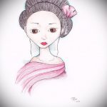 vázlat egy gésa tetoválásról # 824 egy rajz méltó változata, amely sikeresen használható finomításra és alkalmazásra, mint egy gésa tetoválása az alkaron