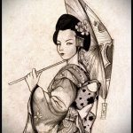 vázlat egy gésa tetoválásról # 194 egy rajz méltó változata, amely jól használható a gésa tetoválás átalakítására és alkalmazására a hátoldalon