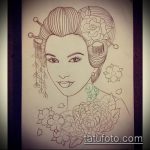 vázlat egy gésa tetoválásról # 318 egy rajz hűvös változata, amely könnyen használható kardotetováló gésaként történő feldolgozásra és alkalmazásra