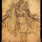 vázlat egy 455 -ös gésa tetoválásról - a minta érdekes változata, amely sikeresen használható a gésa gyomor tetoválásaként történő feldolgozására és alkalmazására