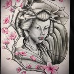 vázlat egy gésa tetoválásról # 134 egy rajz hűvös változata, amely jól használható a gésa tetoválás legyezővel történő átalakítására és alkalmazására