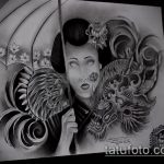 vázlat egy gésa tetoválásról # 377 a rajz méltó változata, amely könnyen használható gésa tetoválásként az alkarokra