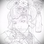 vázlat egy gésa tetoválásról # 267 - a minta hűvös változata, amely sikeresen használható változtatásra és alkalmazásra gésa tetoválásként a fán